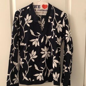 Navy and white floral tunic, size 8
